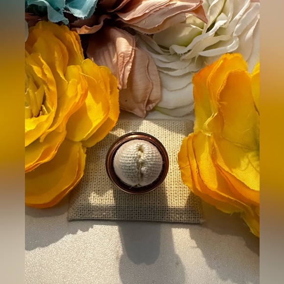 Blue Abalone Shell & Rose Gold Band Style Ring NEW! - Picture 3 of 6